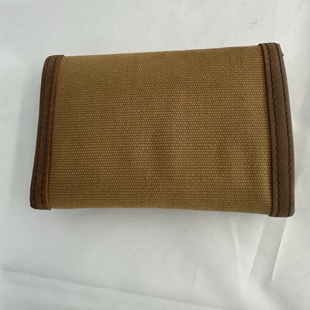 Carhartt Nylon Duck Trifold Wallet Heavy Duty Hook & Loop Closure Brown Canvas